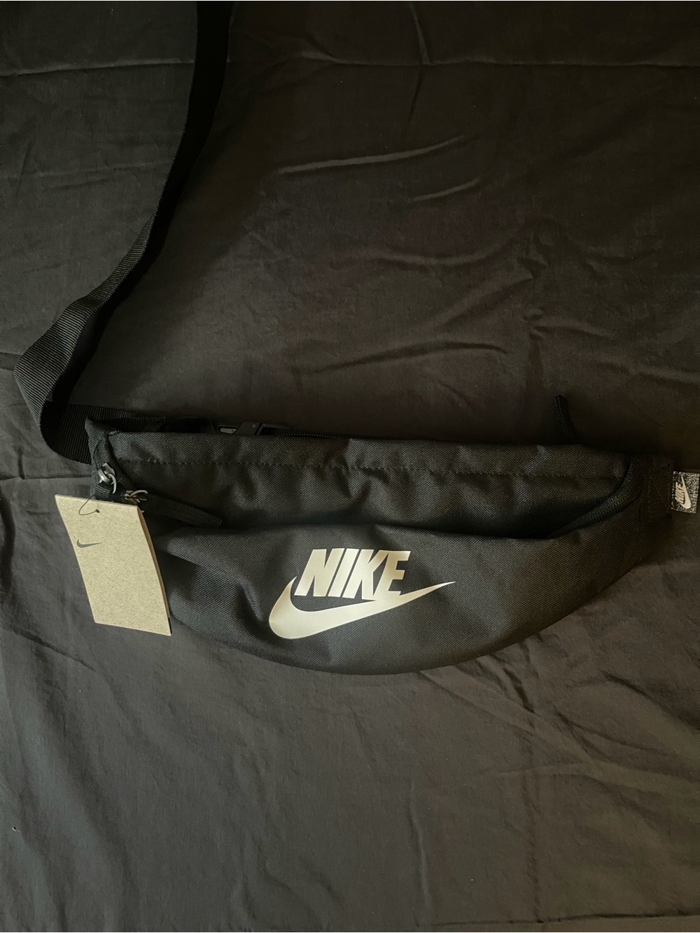 Nike Black Waist Pack with White Logo